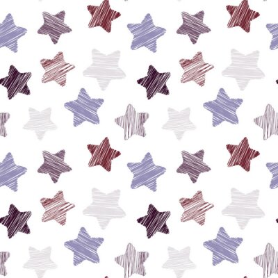 Sticker Abstract naadloos patroon met sterren, vector