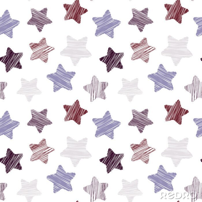Sticker Abstract naadloos patroon met sterren, vector