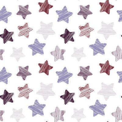 Sticker Abstract naadloos patroon met sterren, vector
