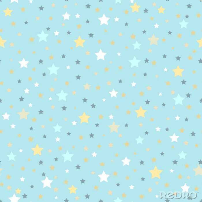 Sticker Abstract Naadloze geometrische patroon met verspreide sterren