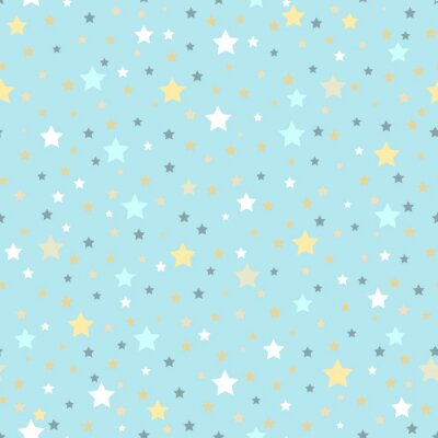 Sticker Abstract Naadloze geometrische patroon met verspreide sterren