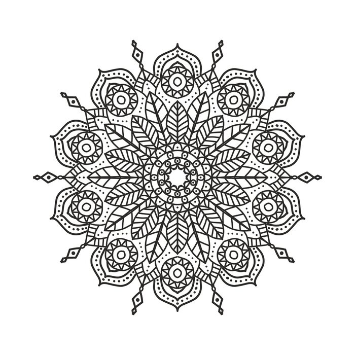 Sticker Abstract paper cut to mandala design background.