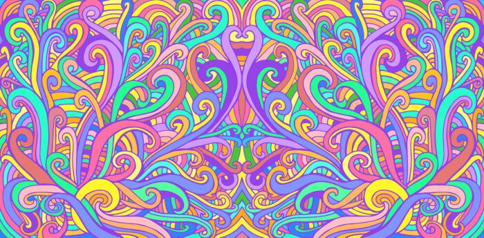 Sticker Abstract patroon van kleurrijke golven