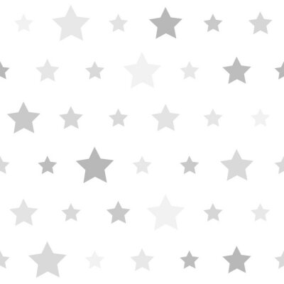 Sticker Abstract Seamless geometric pattern with stars on a white backgr
