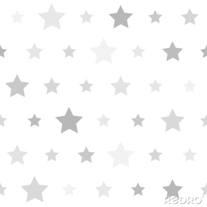 Sticker Abstract Seamless geometric pattern with stars on a white backgr