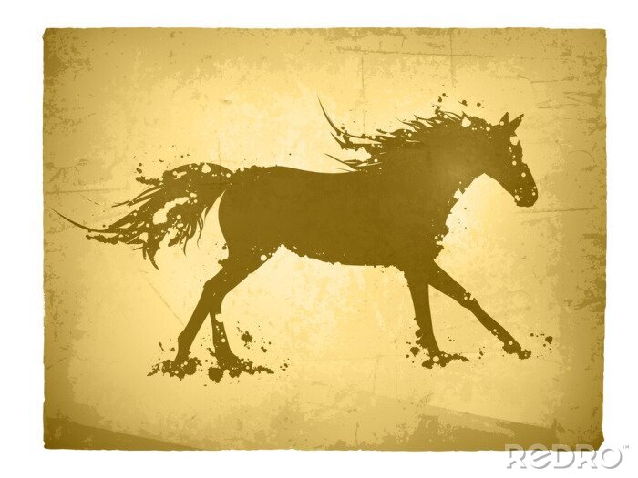 Sticker Abstract Vintage Horse