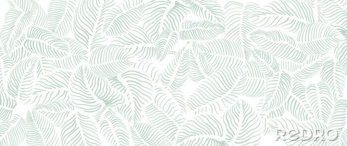 Sticker Abstracte achtergrond met minimalistische bladeren