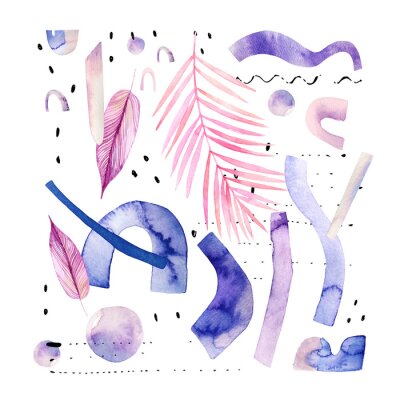 Sticker Abstracte aquarel compositie