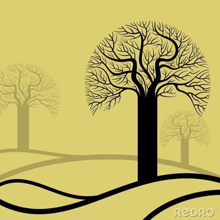 Sticker abstracte boom, symbool van de natuur