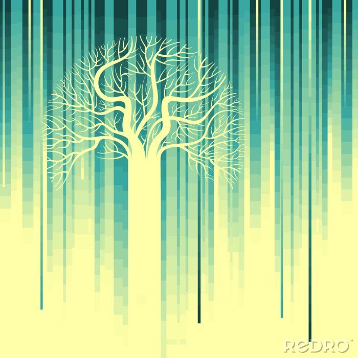 Sticker abstracte boom, symbool van de natuur