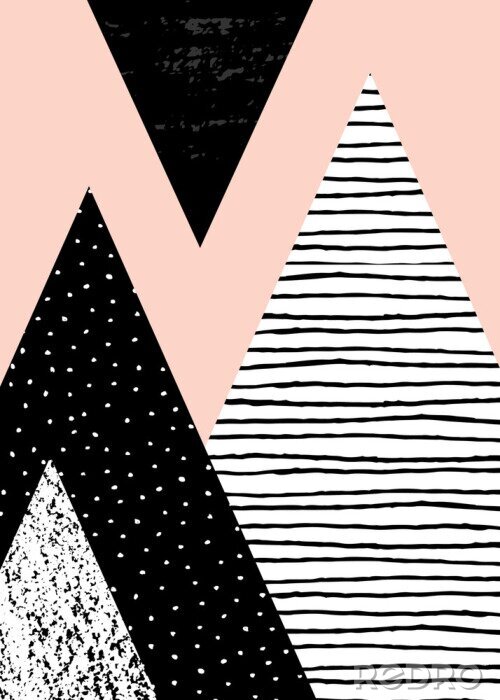 Sticker Abstracte Geometrische Landschap