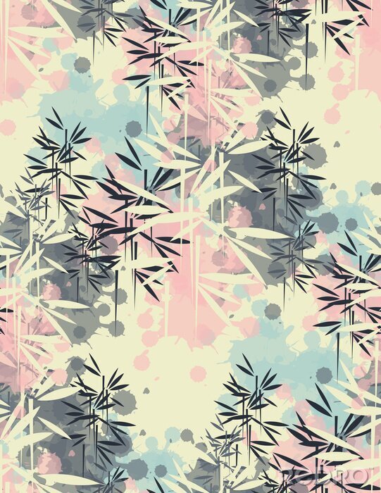 Sticker Abstracte natuurmotieven van bamboe