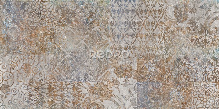 Sticker Abstracte retrotextuur met ornamenten