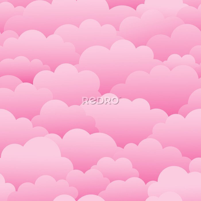 Sticker Abstracte roze wolken