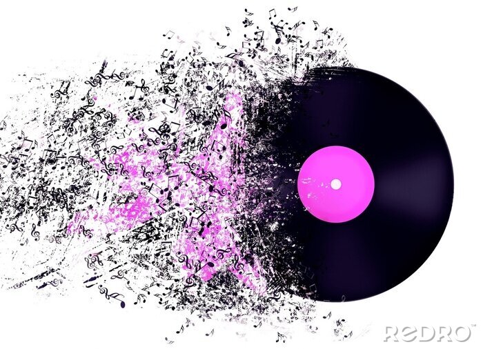 Sticker Abstracte voorstelling van Vinyl verslag.