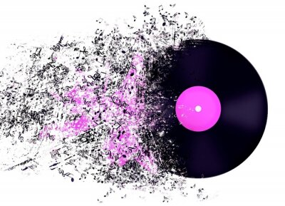 Sticker Abstracte voorstelling van Vinyl verslag.