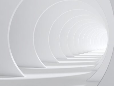 Abstracte witte gebogen 3d tunnel