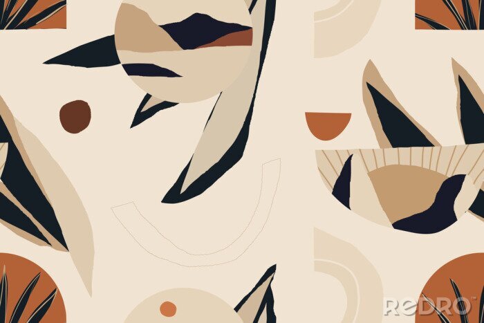 Sticker Abstractie in geometrische patronen