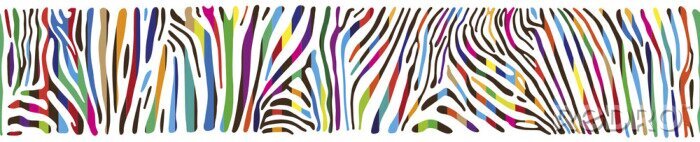 Sticker Achtergrond met veelkleurige Zebra huid