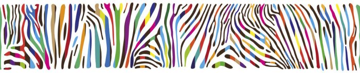 Sticker Achtergrond met veelkleurige Zebra huid