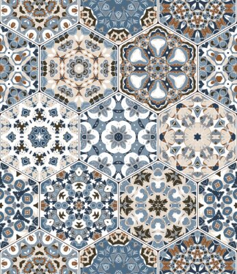 Sticker Achthoekige Portugese tegels