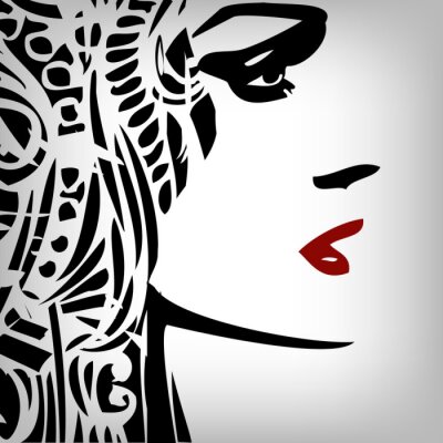 Sticker Afbeelding vrouw, mode, achtergrond, concept