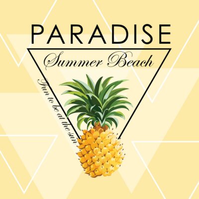 Sticker Afbeeldingen met ananas en inscripties