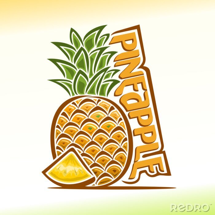 Sticker Afbeeldingen met ananas en oranje letters