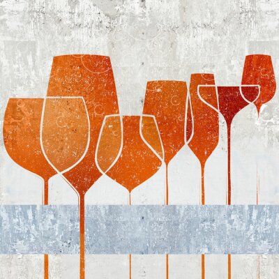 Sticker Afbeeldingen met een bril in een industriële stijl