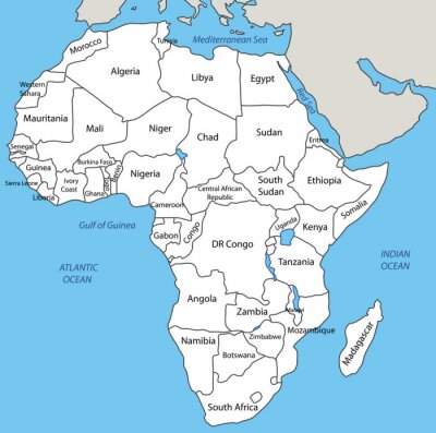 Sticker Afrika - vector kaart