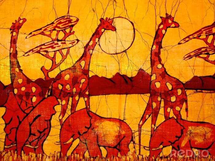 Sticker Afrikaanse dieren schilderen