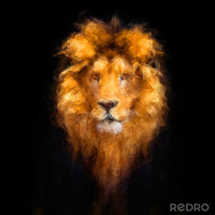 Sticker Afrikaanse leeuw met weelderige manen