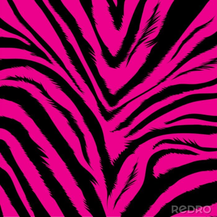 Sticker agressief roze achtergrond op basis van zebra bont
