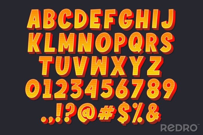 Sticker Alfabet en cijfers op een zwarte achtergrond