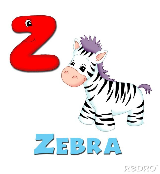 Sticker alfabeto, zebra