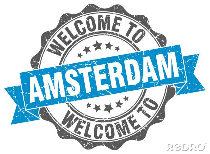 Sticker Amsterdam ronde lint zegel
