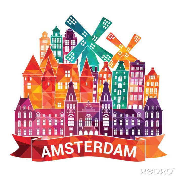 Sticker Amsterdam. vector illustratie