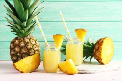 Sticker Ananas fruit en drankjes