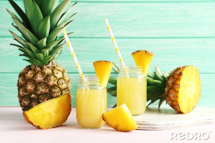 Sticker Ananas fruit en drankjes