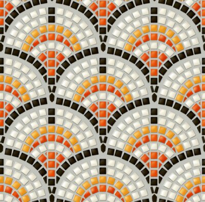 Sticker Antieke mozaïek, naadloze vector patroon