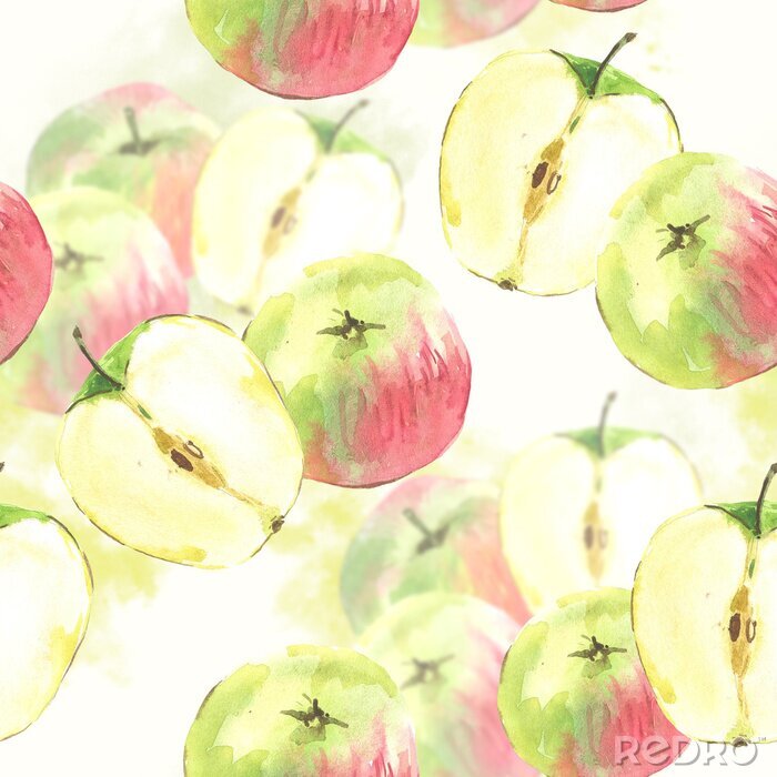 Sticker Aquarelhelften appels