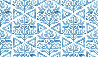 Sticker Aquarelornament in Marokkaanse stijl