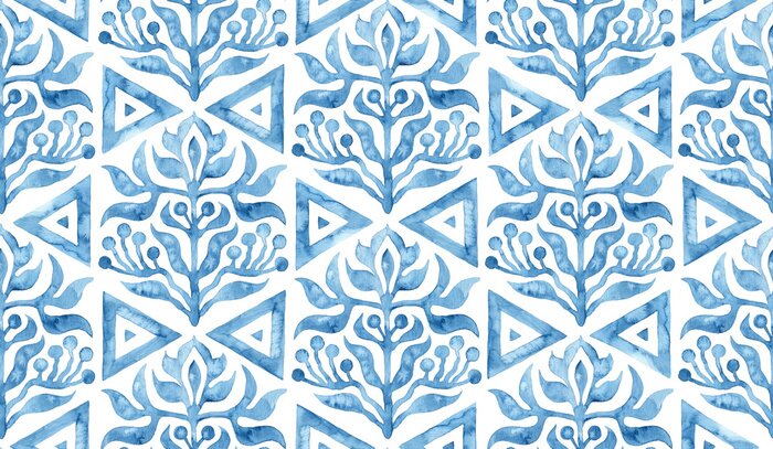 Sticker Aquarelornament in Marokkaanse stijl