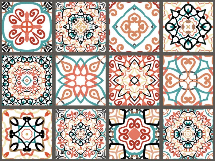 Sticker Arabische decoratieve tegels
