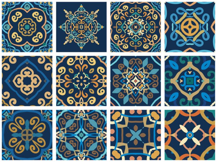 Sticker Arabische decoratieve tegels