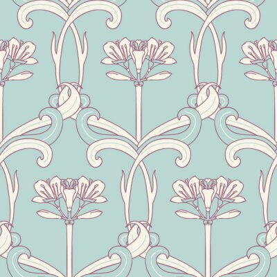 Sticker Art deco bloemenpatroon