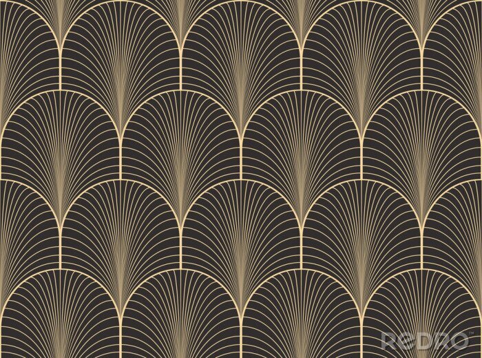 Sticker Art Deco stijl met brons en imitatie goud