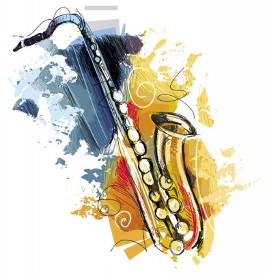 Sticker Artful Sax