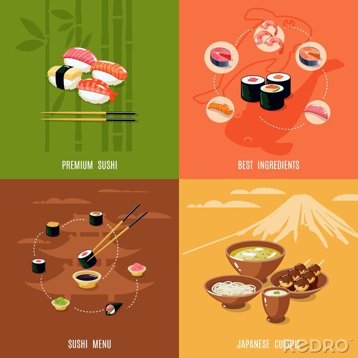 Sticker Asian Food Design Concept