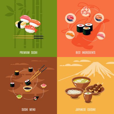 Sticker Asian Food Design Concept